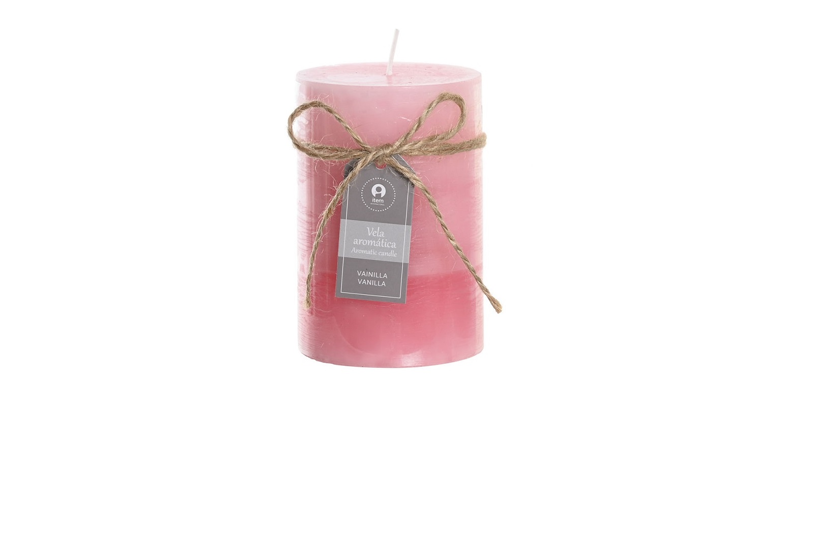 VELA CERA 6,8X6,8X10 295 GR, 55 HORAS ROSA